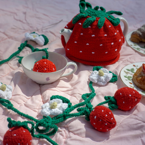 Strawberry Tea Cozy and Garland